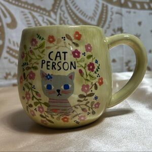 Ceramic Cat Person Floral Mug